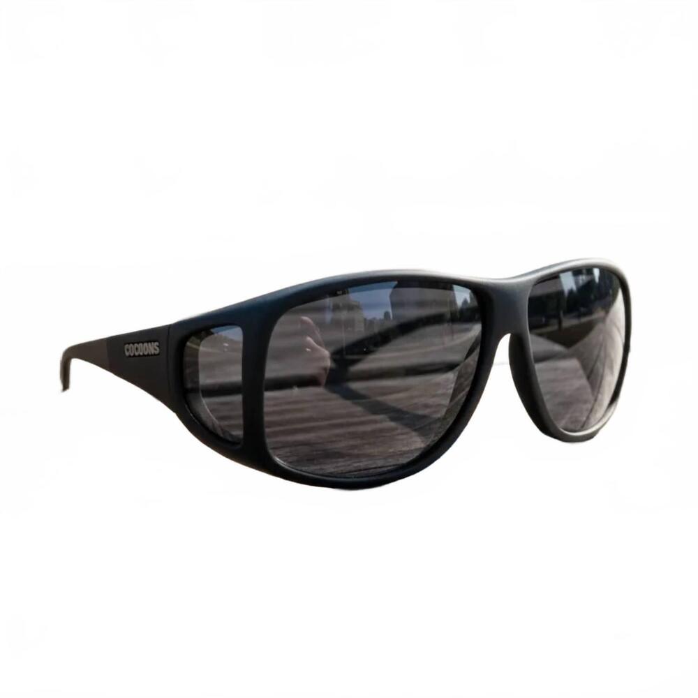 NEW COCOONS aviator xl unisex fitover sunglasses in black/ gray